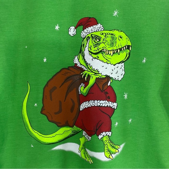 Cat & Jack Kids Santa T-Rex Christmas Long Sleeve Tee - Picture 2 of 5